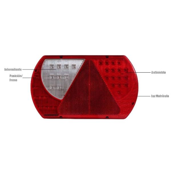 Piloto Trasero LED con Triangulo 12/24V 26017 Lucidity LeonLeds