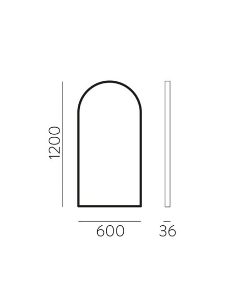 Espelho Sem Iluminação, com moldura em arco GIORGIA 120cmx60cm Preto