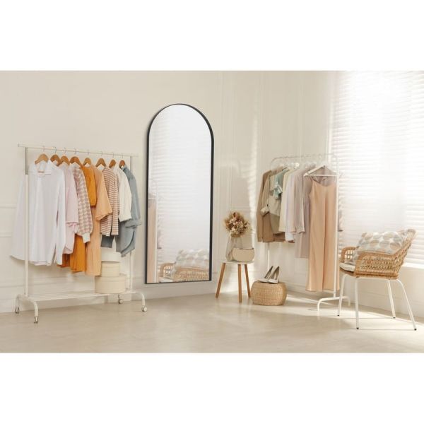 Miroir sans éclairage pleine longueur avec cadre en forme d'arc GIORGIA 170cmx70cm Noir