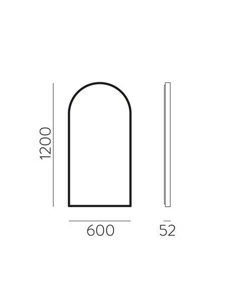 Espejo con luz LED 58W 3000K 3940lm GIORGIA, con marco en forma de arco 120cmx60cm Negro