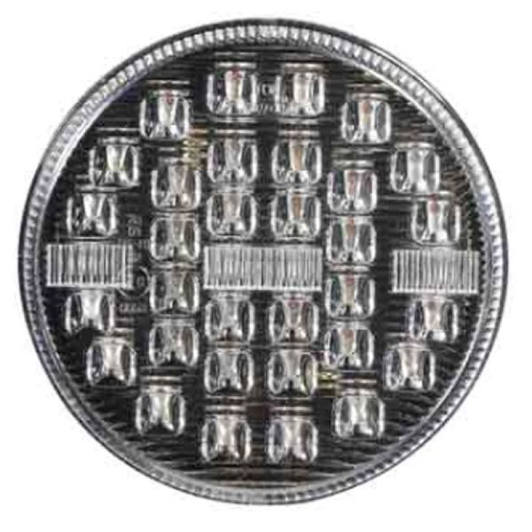Feu arrière LED 3 fonctions rond 12V/24V abat-jour transparent diamètre 9Cm
