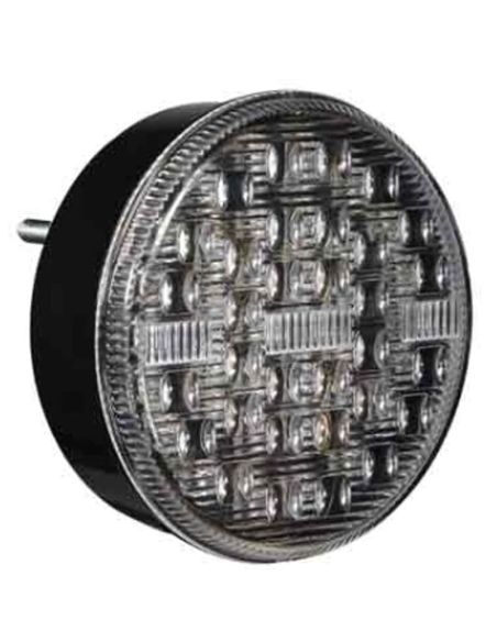 Feu arrière LED 3 fonctions rond 12V/24V abat-jour transparent diamètre 9Cm