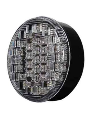 Feu arrière LED avec antibrouillard et marche arrière rond 12V / 24V, abat-jour transparent de 9Cm de diamètre