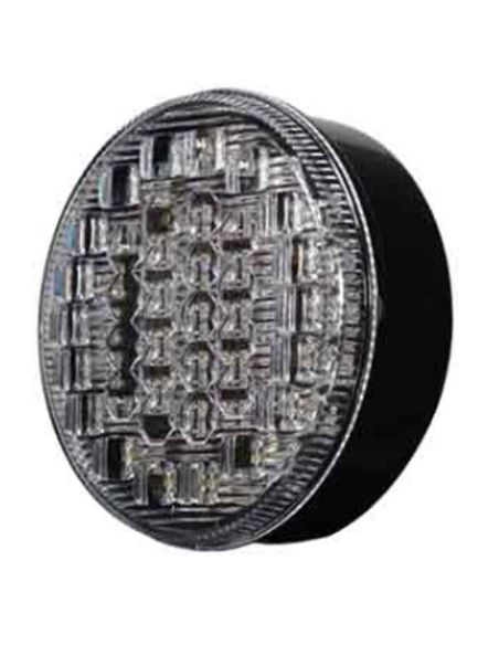 Piloto Trasero LED con Niebla y Marcha Atrás Redondo 12V / 24V Tulipa Transparente 9Cm de diámetro