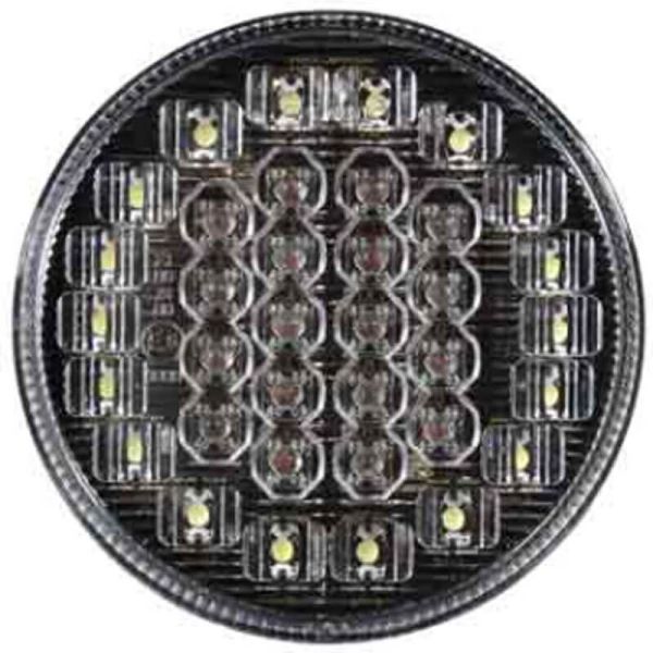 Piloto Trasero LED con Niebla y Marcha Atrás Redondo 12V / 24V Tulipa Transparente 9Cm de diámetro