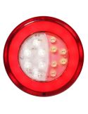 Piloto Trasero LED Redondo Posición, Niebla y Marcha Atrás Glo Track Neon 14Cm de diámetro