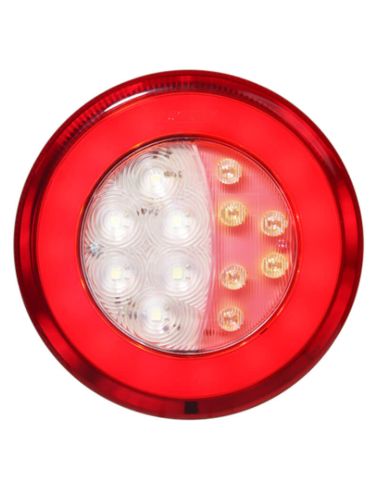 Piloto Trasero LED Redondo Posición, Niebla y Marcha Atrás Glo Track Neon 14Cm de diámetro