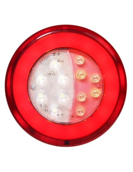 Piloto Trasero LED Redondo Posición, Niebla y Marcha Atrás Glo Track Neon 14Cm de diámetro