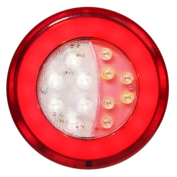 Piloto Trasero LED Redondo Posición, Niebla y Marcha Atrás Glo Track Neon 14Cm de diámetro