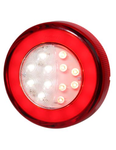 Piloto Trasero LED Redondo Posición, Niebla y Marcha Atrás Glo Track Neon 14Cm de diámetro