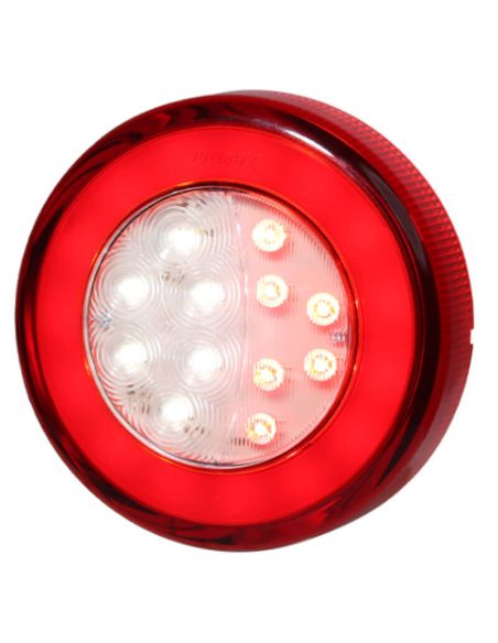 Piloto Trasero LED Redondo Posición, Niebla y Marcha Atrás Glo Track Neon 14Cm de diámetro