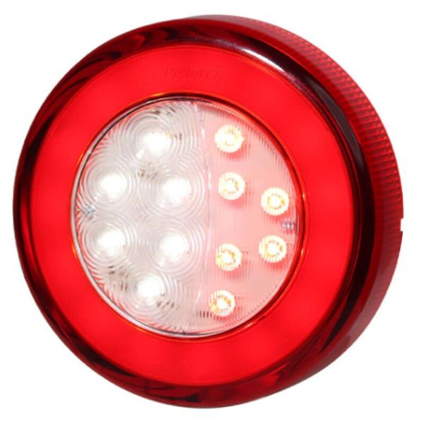 Piloto Trasero LED Redondo Posición, Niebla y Marcha Atrás Glo Track Neon 14Cm de diámetro