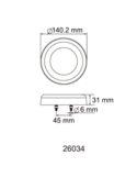 Dimensiones Piloto Trasero LED Redondo Posición, Niebla y Marcha Atrás Glo Track Neon 14Cm de diámetro