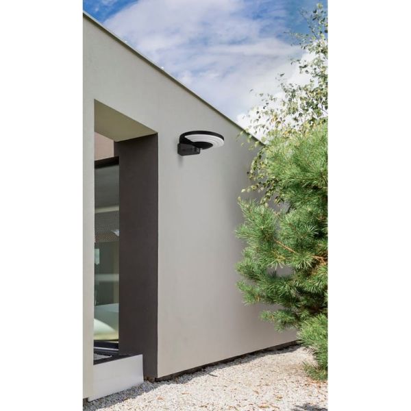 Aplique Solar LED GLOSS Antracita Texturado, LED 5W 3000K 500lm, IP65, Batería integrada, Para Exterior