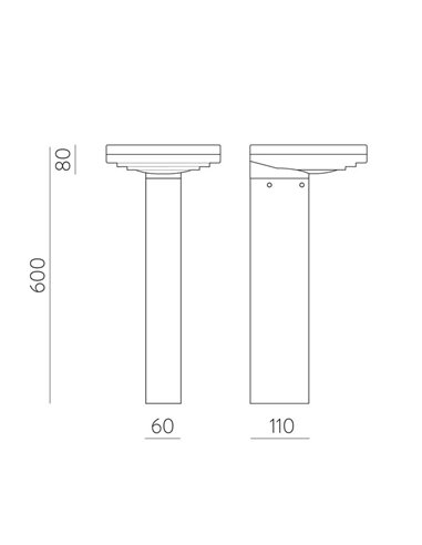 Farol LED solar externo GLOSS antracite texturizado, 5W 3000K 500lm, IP65, bateria integrada