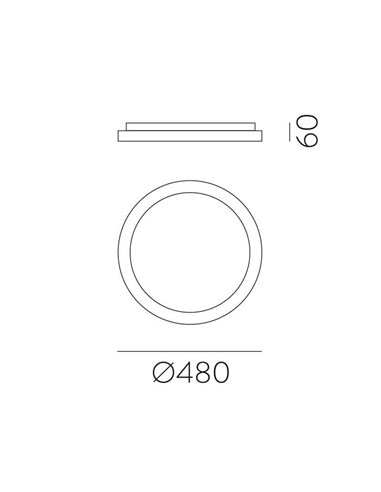 Plafón de Techo LED GRACE Ø48cm Blanco/Negro texturado, 40W 3450lm, 2700K-3000K Interruptor deslizante, Con/Sin Casambi