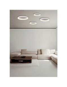 Plafon LED GRACE Ø48cm Texturizado Branco/Preto, 40W 3450lm, Interruptor Deslizante 2700K-3000K, Com/Sem Casambi 2