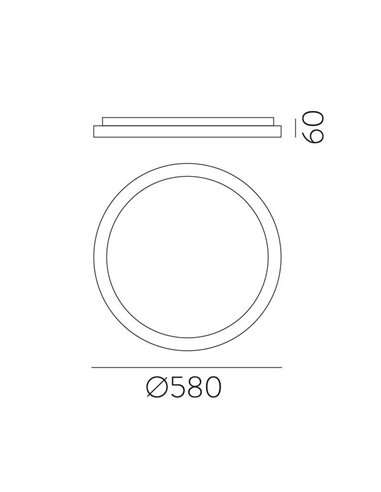 Plafón de Techo LED GRACE Ø58cm Blanco/Negro texturado, 50W 4250lm, 2700K-3000K Interruptor deslizante, Con/Sin Casambi