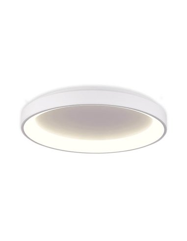 Plafonnier LED GRACE Ø58cm Blanc Texturé/Noir, 50W 4250lm, Interrupteur à Glissière 2700K-3000K, Avec/Sans Casambi