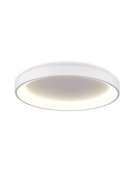 Plafon LED GRACE Ø58cm Texturizado Branco/Preto, 50W 4250lm, Interruptor Deslizante 2700K-3000K, Com/Sem Casambi