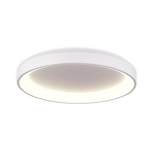 Plafon LED GRACE Ø58cm Texturizado Branco/Preto, 50W 4250lm, Interruptor Deslizante 2700K-3000K, Com/Sem Casambi