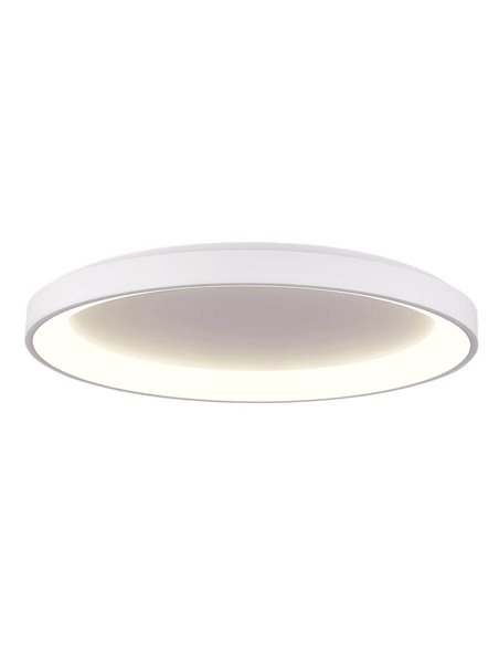 Plafon LED grande GRACE Ø78cm texturizado branco/preto, 80W 6800lm, interruptor deslizante 2700K-3000K, com/sem Casambi
