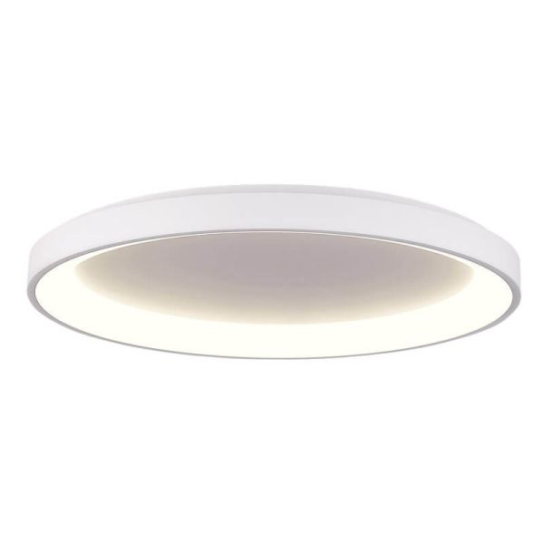 GRACE Grand Plafonnier LED Ø78cm Texturé Blanc/Noir, 80W 6800lm, Interrupteur à Glissière 2700K-3000K, Avec/Sans Casambi