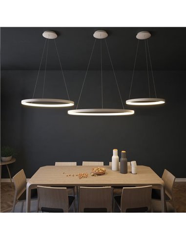 GRACE Candeeiro Suspenso LED Ø58 Texturizado Branco/Preto, LED 50W 4000K 4250lm Com/Sem Casambi