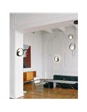 Aplique de pared LED redondo HALO Oro Técnico/Negro - Opal, LED 5W 370lm, Kelvin 2700K-3000K con Interruptor deslizante