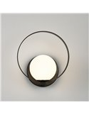 Aplique de pared LED redondo HALO Oro Técnico/Negro - Opal, LED 5W 370lm, Kelvin 2700K-3000K con Interruptor deslizante