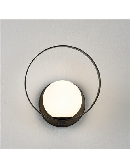 Aplique LED redondo HALO técnico dourado/preto - opala, LED 5W 370lm, Kelvin 2700K-3000K com interruptor deslizante
