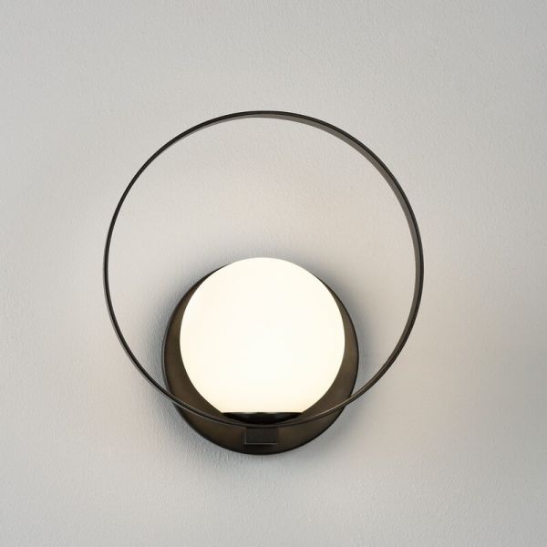 Aplique LED redondo HALO técnico dourado/preto - opala, LED 5W 370lm, Kelvin 2700K-3000K com interruptor deslizante