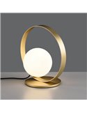 Lámpara de Sobremesa LED redonda HALO Oro Técnico/Negro - Opal, LED 5W 370lm, 2700K-3000K con Interruptor deslizante