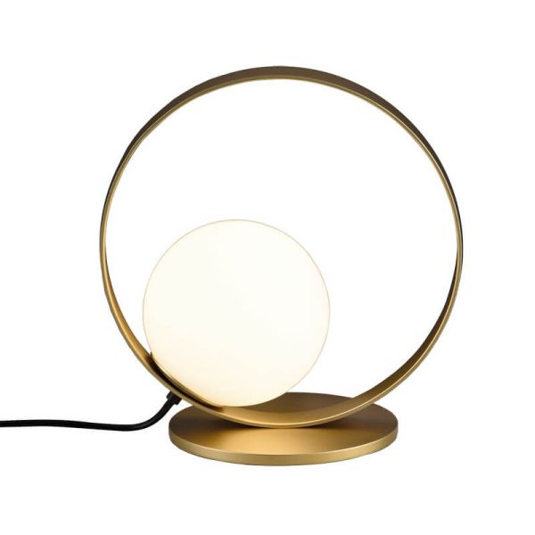 Lámpara de Sobremesa LED redonda HALO Oro Técnico/Negro - Opal, LED 5W 370lm, 2700K-3000K con Interruptor deslizante