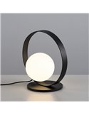 Lámpara de Sobremesa LED redonda HALO Oro Técnico/Negro - Opal, LED 5W 370lm, 2700K-3000K con Interruptor deslizante