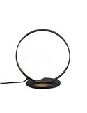 HALO Lampe de Table LED Ronde Technique Or/Noir - Opale, LED 5W 370lm, 2700K-3000K avec interrupteur à glissière