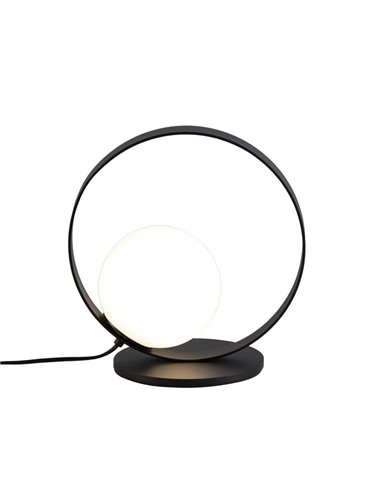 Lámpara de Sobremesa LED redonda HALO Oro Técnico/Negro - Opal, LED 5W 370lm, 2700K-3000K con Interruptor deslizante