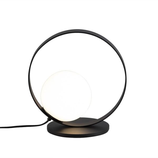 Candeeiro de mesa LED redondo HALO técnico ouro/preto - opala, LED 5W 370lm, 2700K-3000K com interruptor deslizante
