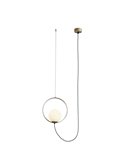 Lámpara de Techo Colgante LED HALO 1 Luz Oro Técnico/Negro - Opal, LED 5W 370lm, 2700K-3000K con Interruptor deslizante