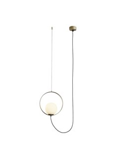 Candeeiro suspenso LED HALO 1 luz técnica ouro/preto - opala, LED 5W 370lm, 2700K-3000K com interruptor deslizante