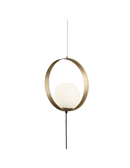 Lámpara de Techo Colgante LED HALO 1 Luz Oro Técnico/Negro - Opal, LED 5W 370lm, 2700K-3000K con Interruptor deslizante