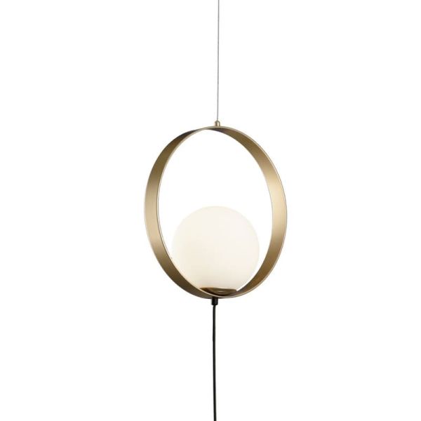 Plafonnier suspendu HALO LED 1 lumière technique or/noir - opale, LED 5W 370lm, 2700K-3000K avec interrupteur à glissière