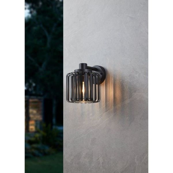 Aplique de parede exterior SELINUS Grid muito decorativo | LeonLeds