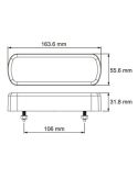 Dimensiones Piloto Trasero LED rectangular con Tulipa Transparente 3 Funciones 12V 24V 26021ARR-V