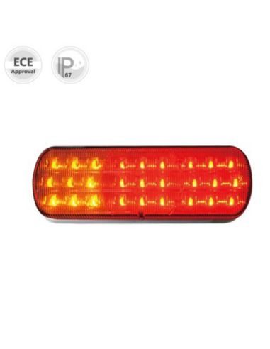 Piloto Trasero LED rectangular con Tulipa Transparente 3 Funciones 12V 24V 26021ARR-V