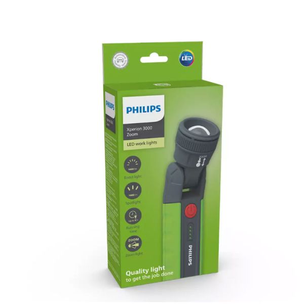 Linterna de trabajo con luz LED Xperion 3000 Zoom 1000Lm 6000K con imán y cabezal pivotante de 180º