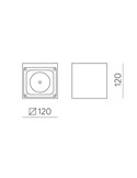 Aplique LED de exterior cuadrado HAMAL Antracita Texturado, LED COB 9W 3000K 811lm, IP65