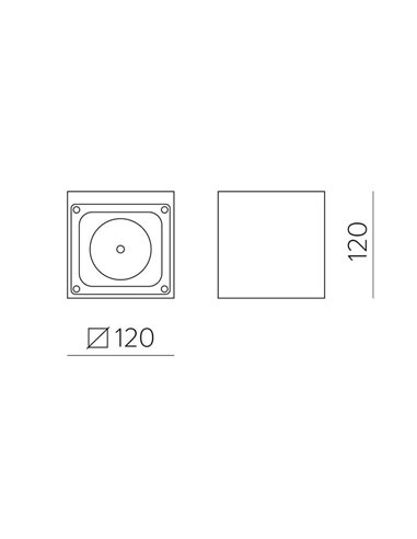 HAMAL Aplique LED quadrado antracite texturizado para exterior, COB LED 9W 3000K 811lm, IP65