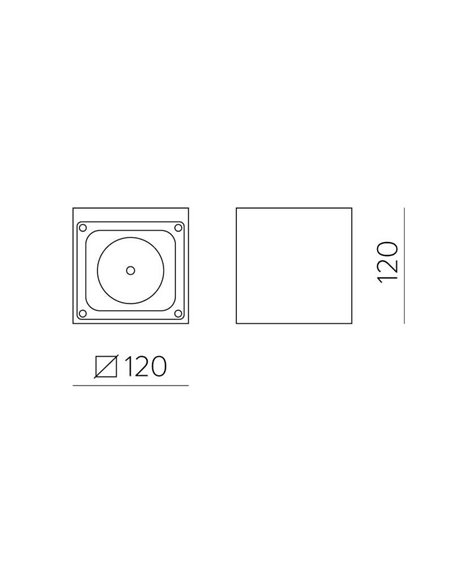 HAMAL Aplique LED quadrado antracite texturizado para exterior, COB LED 9W 3000K 811lm, IP65
