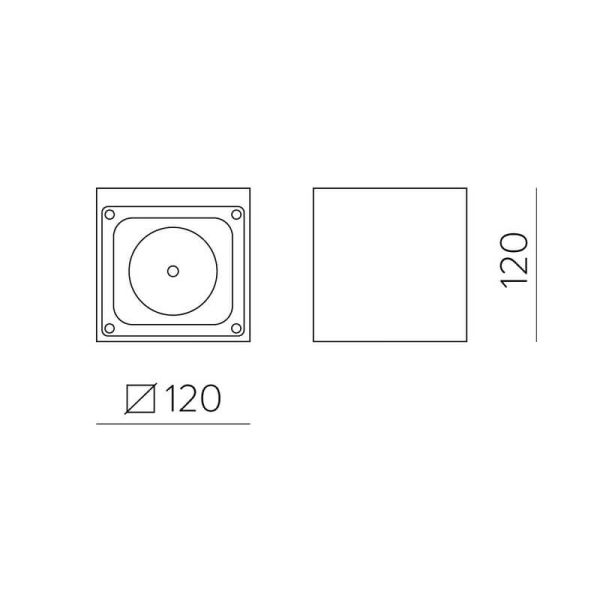 HAMAL Applique d'extérieur LED carrée texturée Anthracite, COB LED 9W 3000K 811lm, IP65